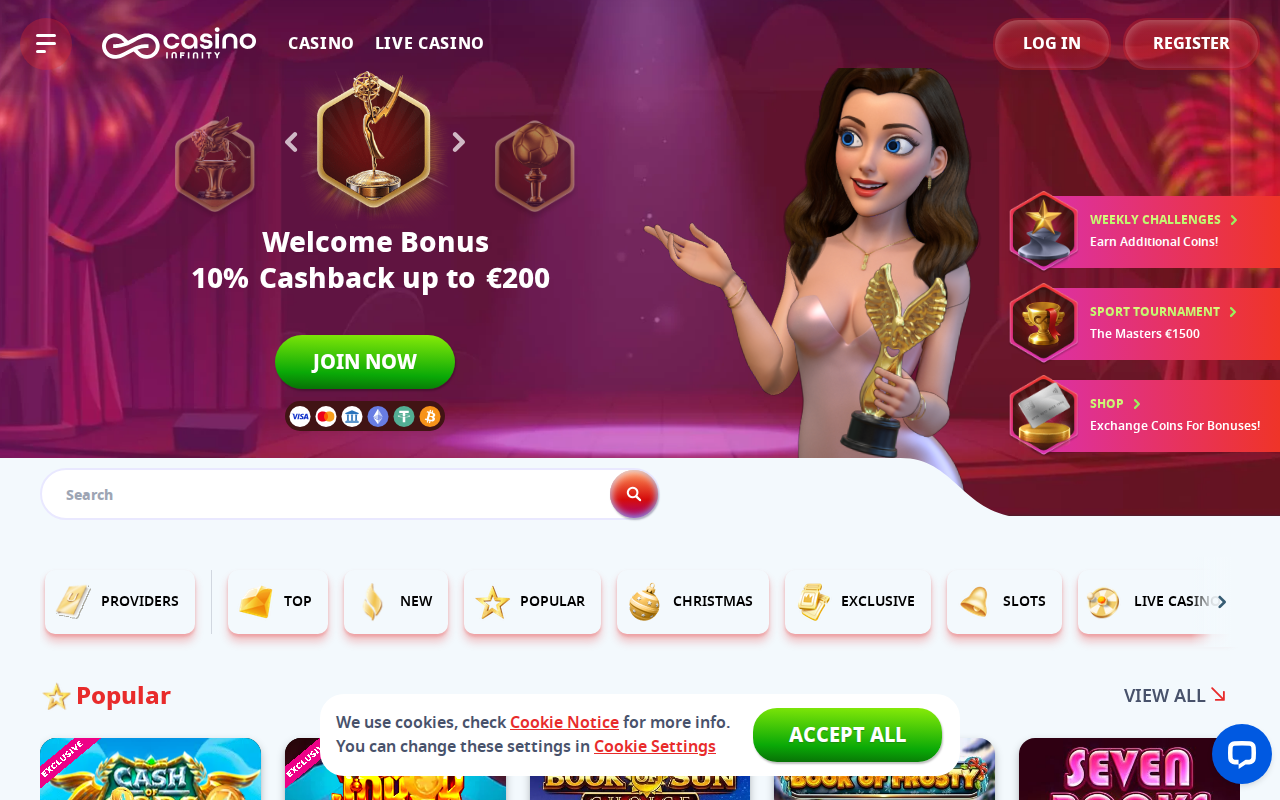 Casino Infinity desktop screenshot