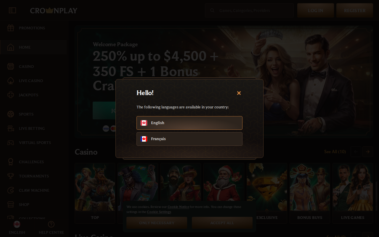 Crownplay desktop screenshot